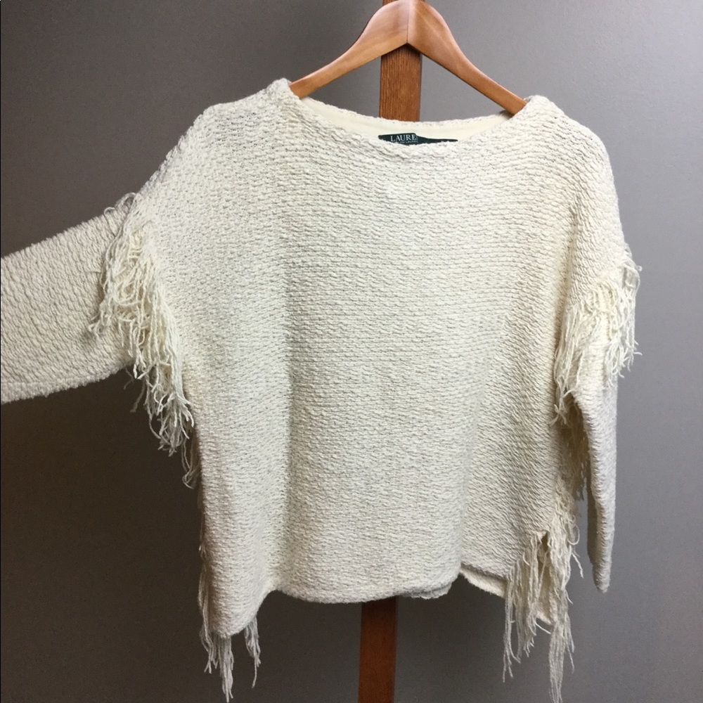 Ralph Lauren S/M oversized sweater with fringe